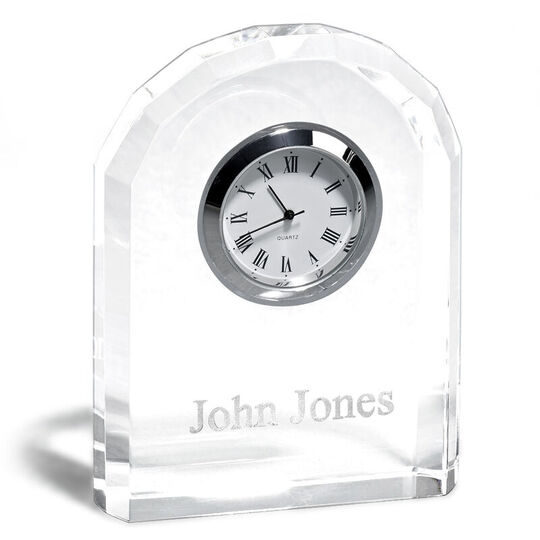 Personalized Optic Crystal Arched Clock